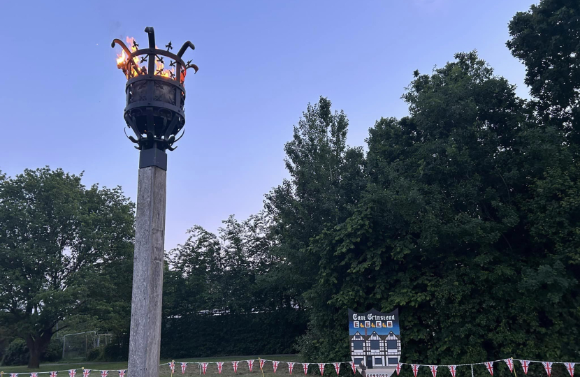 Mims Davies joins lighting of the East Grinstead Beacon paying tribute on D-Day