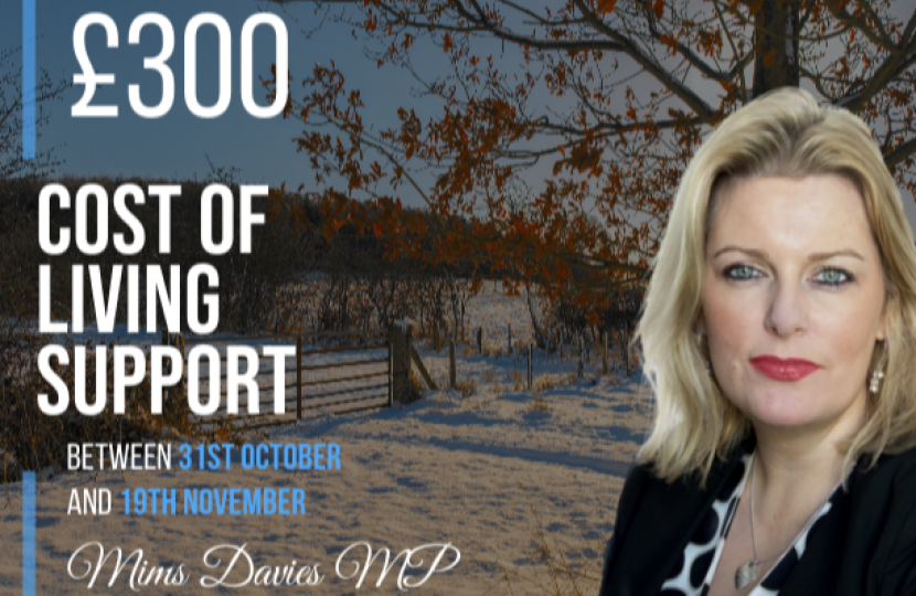 Mims Davies MP Announces Cost of Living Support ahead of Winter