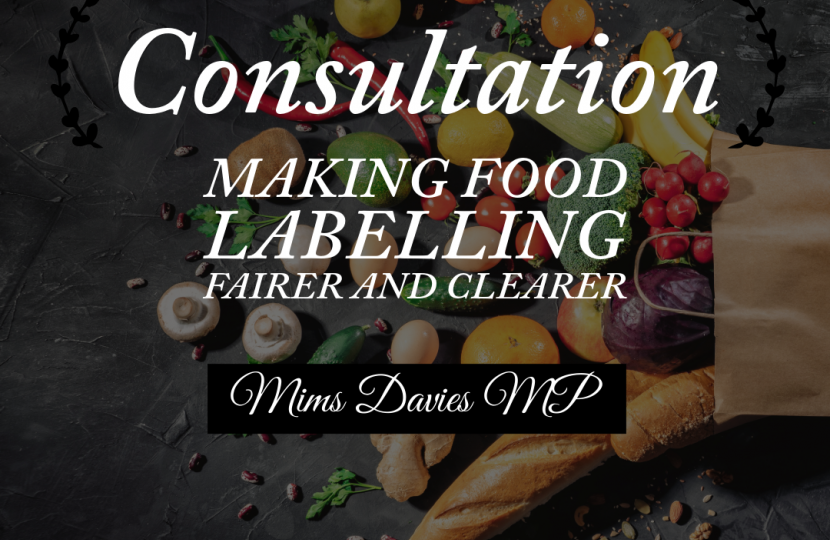 Mims Davies MP welcomes Consultation to make food labelling fairer and clearer