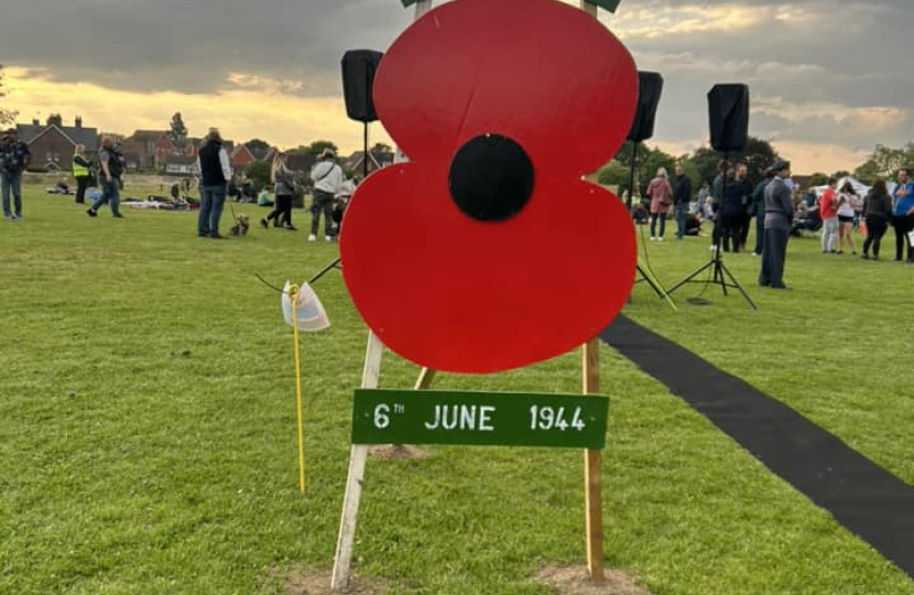 Mims Davies joins lighting of the East Grinstead Beacon paying tribute on D-Day