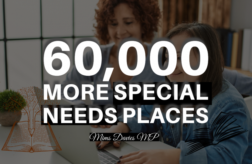 Mims Davies MP Welcomes 60,000 more special needs places