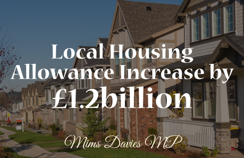 Mims Davies MP Announces Local Housing Allowance Increase by £1