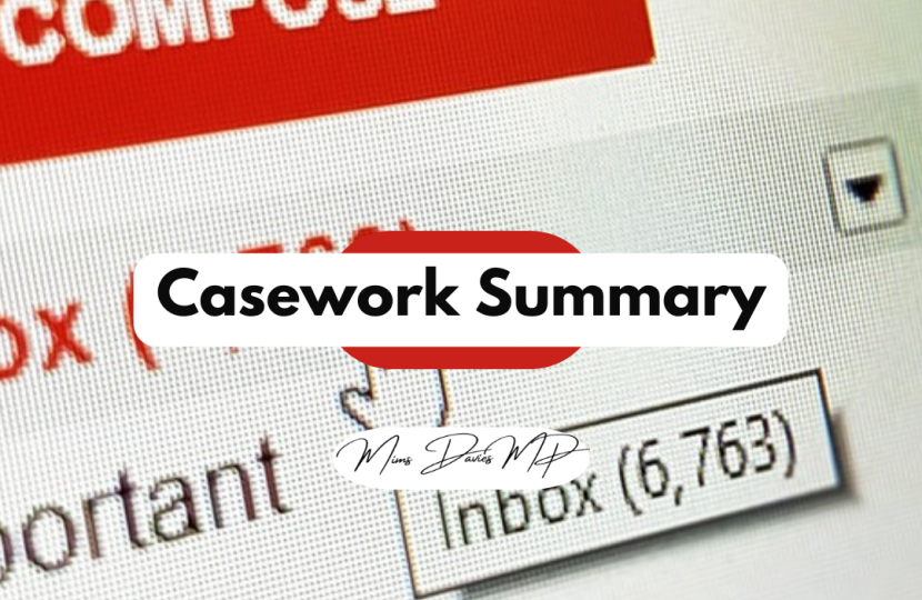 On the 5th Day of Christmas Mims Davies MP shares summary of Casework since GE