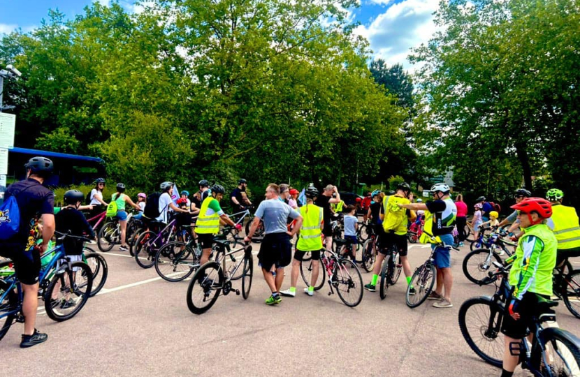 Mims Davies thrilled to join celebration of the 1st Kidical Mass East Grinstead for National Bike Week