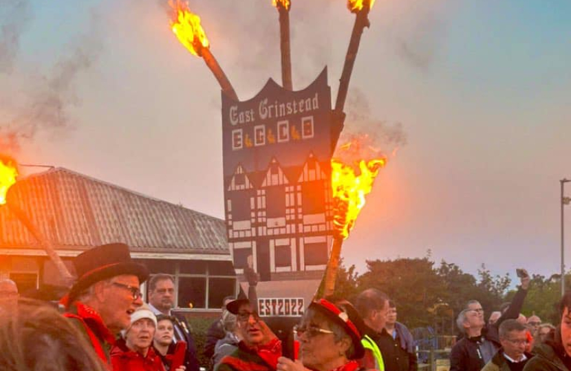 Mims Davies joins lighting of the East Grinstead Beacon paying tribute on D-Day