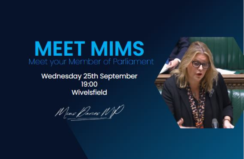 Mims Davies MP's announces 'Meet Mims' Q&A event Wivelsfield