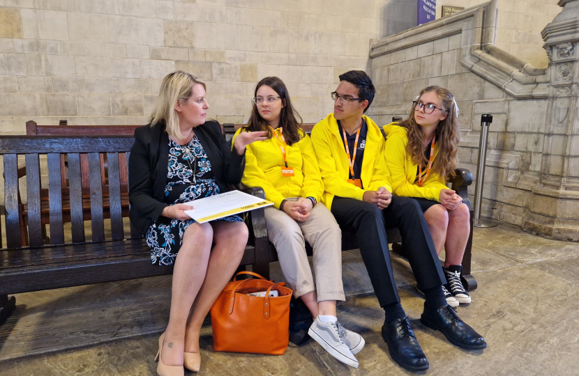 Mims Davies MP joins with The Duke of Edinburgh's Award Youth Ambassadors in Westminster Hall