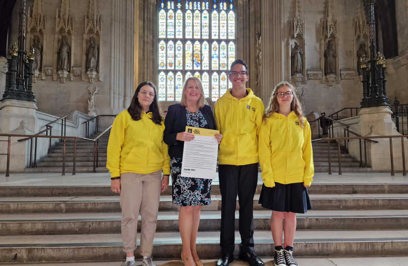 Mims Davies MP joins with The Duke of Edinburgh's Award Youth Ambassadors in Westminster Hall