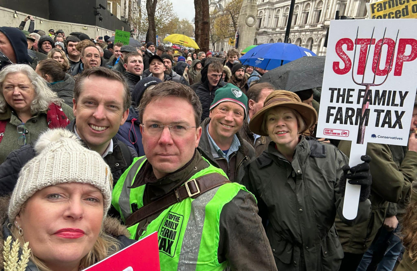 Mims Davies MP marches with farmers and colleagues against Labour's Budget of Broken Promises