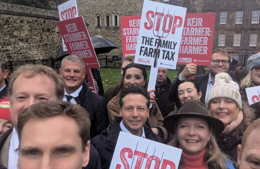 Mims Davies MP marches with farmers and colleagues against Labour's Budget of Broken Promises