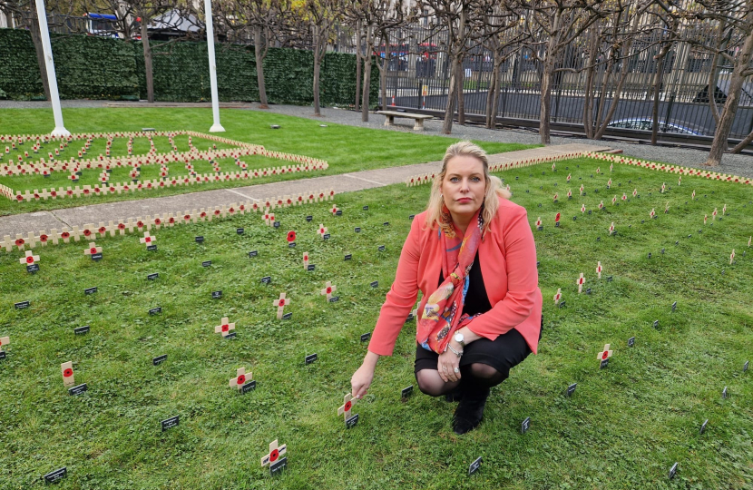 Mims Davies MP honoured to lay Remembrance Cross in Royal British Legion Constituency Garden of Remembrance in Parliament