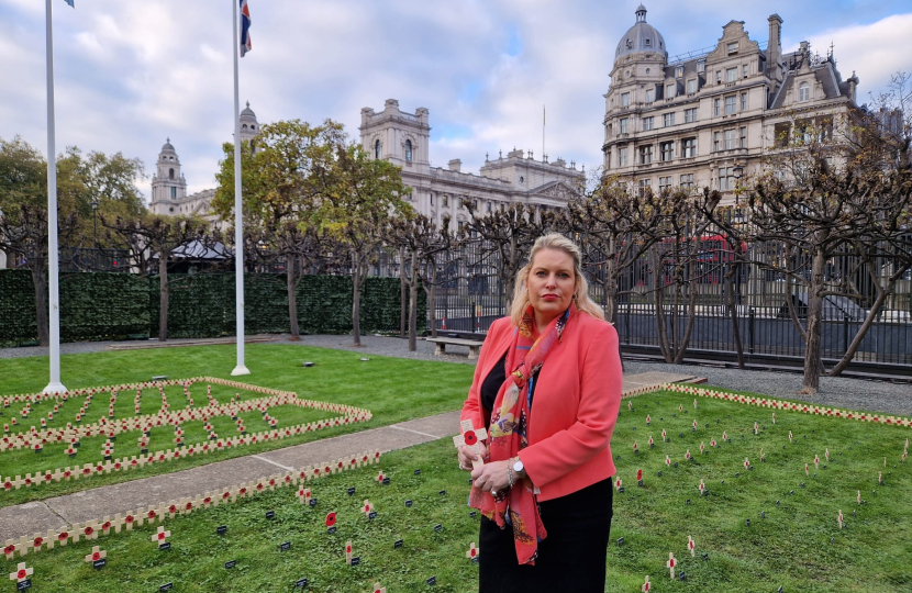 Mims Davies MP honoured to lay Remembrance Cross in Royal British Legion Constituency Garden of Remembrance in Parliament