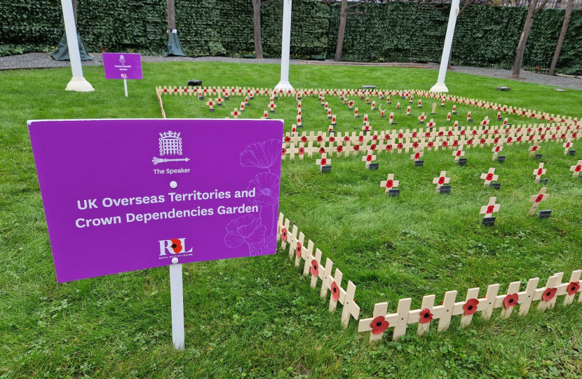 Mims Davies MP honoured to lay Remembrance Cross in Royal British Legion Constituency Garden of Remembrance in Parliament