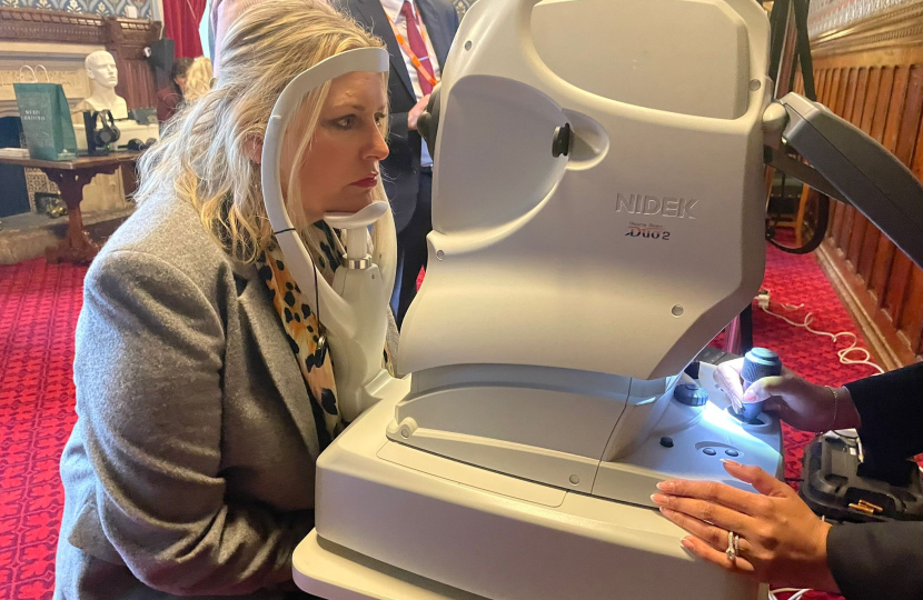 Mims Davies MP joins Specsavers for Hearing and Eye Test