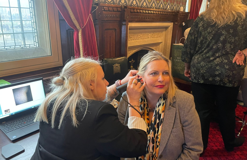 Mims Davies MP joins Specsavers for Hearing and Eye Test