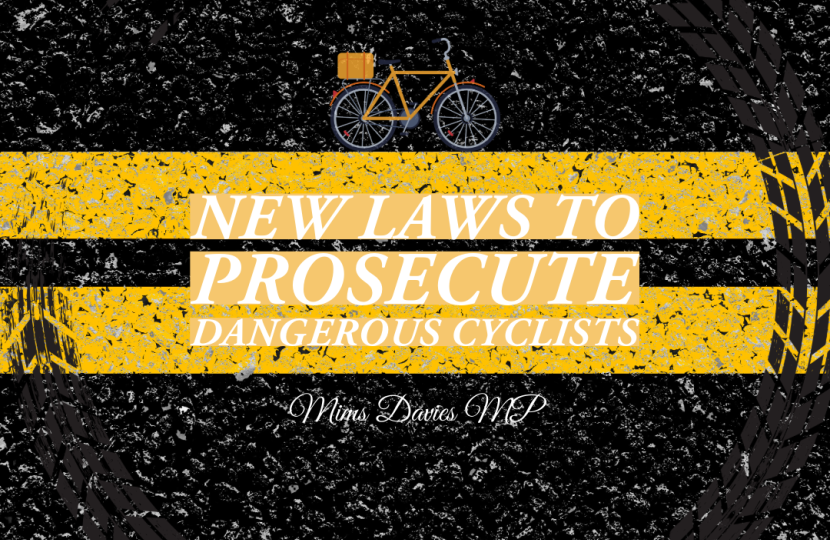 Mims Davies MP shares new laws to prosecute dangerous cyclists