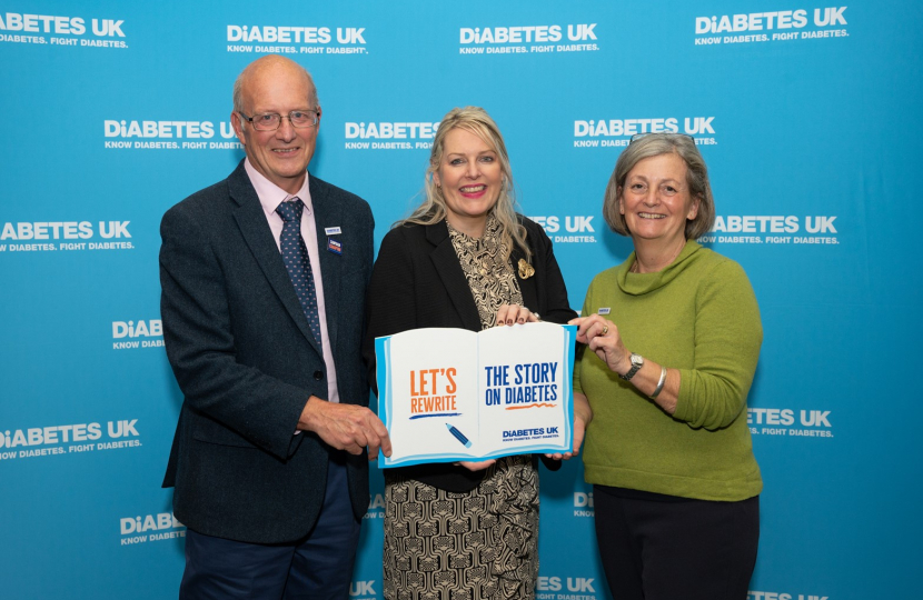 Mims Davies MP and Martin and Caroline from Diabetes UK