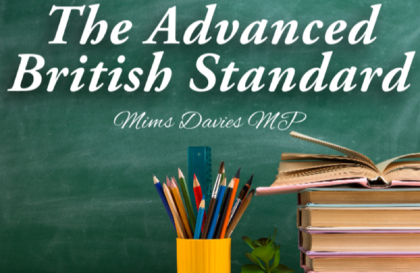 Mims Davies MP backs new world-class education system: The Advanced British Standard 