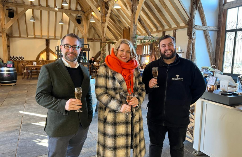 Mims Davies MP Joins Kingscote Vineyard