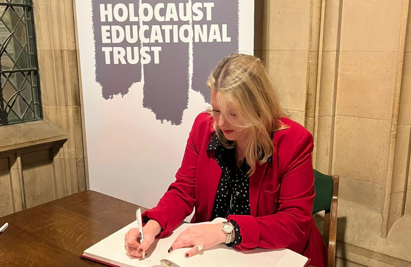 Mims Davies MP Honoured to sign Holocaust Educational Trust Book of Commitment