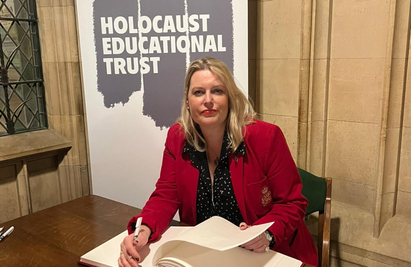 Mims Davies MP Honoured to sign Holocaust Educational Trust Book of Commitment