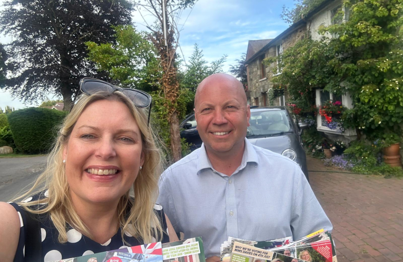 Mims Davies PPC with Cllr Belsey in Ashurst Wood