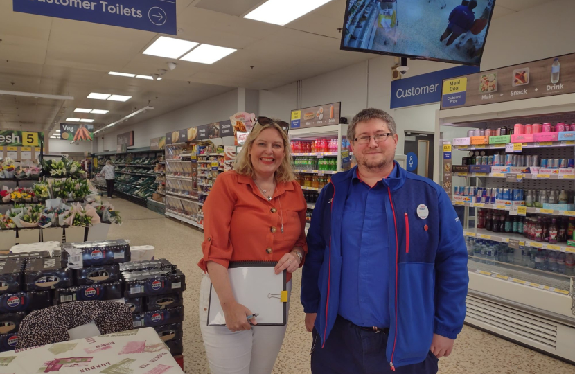 Mims Davies MP in Tesco Uckfield for Supermarket Surgery