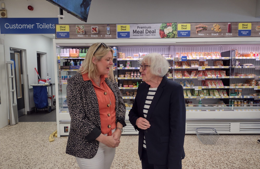 Mims Davies MP in Tesco Uckfield for Supermarket Surgery