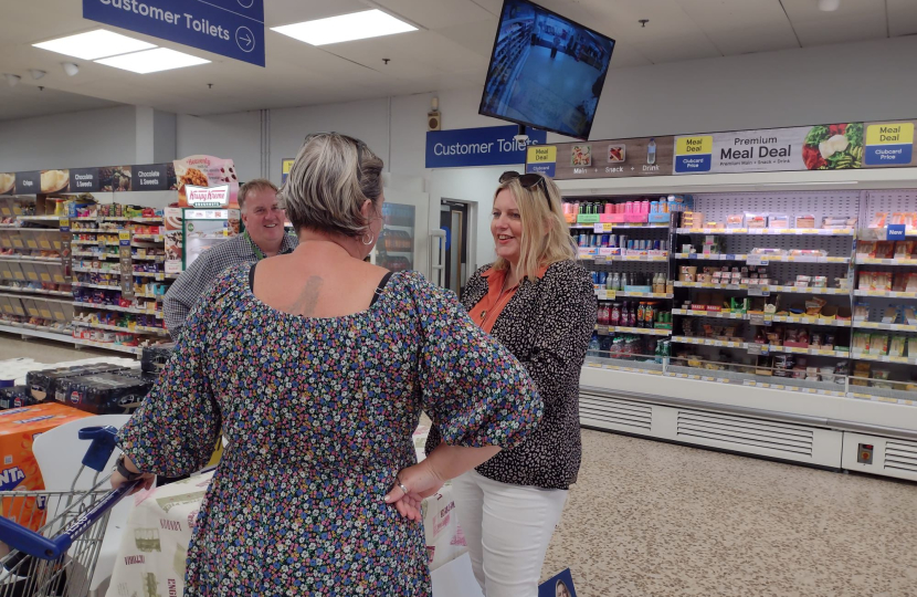 Mims Davies MP in Tesco Uckfield for Supermarket Surgery