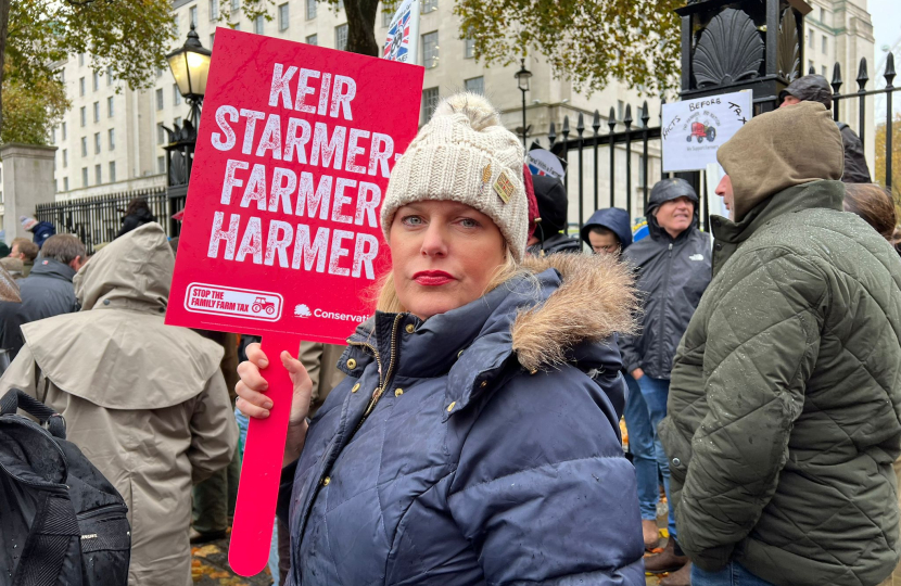 Mims Davies MP marches with farmers and colleagues against Labour's Budget of Broken Promises