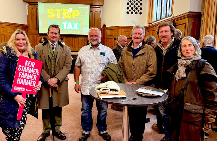 Mims Davies MP speaks with local farmers on Labour introducing inheritance tax