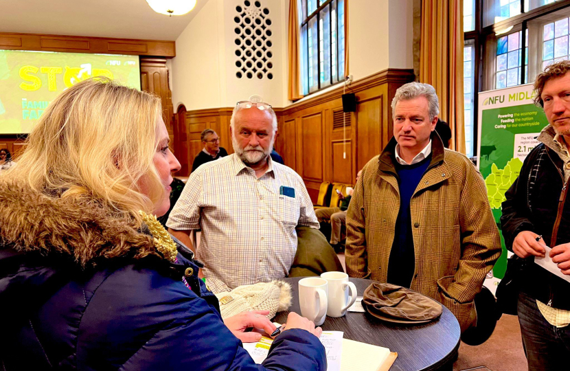 Mims Davies MP speaks with local farmers on Labour introducing inheritance tax