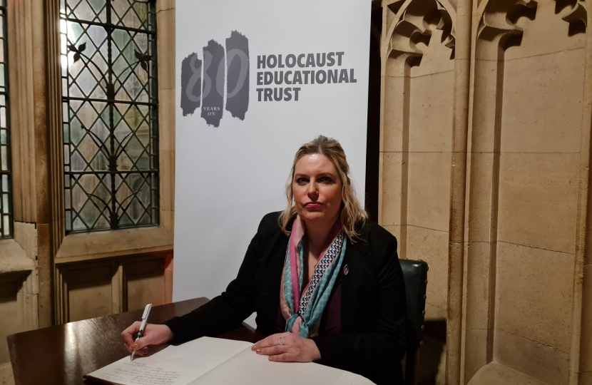 Mims Davies MP honoured to sign Holocaust Educational Trust Book of Commitment in Parliament