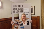 Mims Davies MP shows support for Animal Rescues at Battersea reception