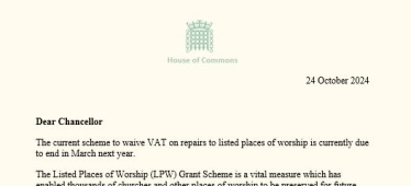 Mims Davies MP signs letter to Chancellor calling not to end VAT relief on Listed Places of Worship in March