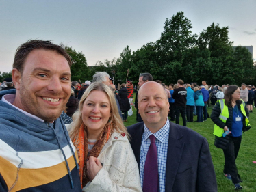 Mims Davies joins lighting of the East Grinstead Beacon paying tribute for D-Day