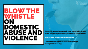 Mims Davies supports PCC Katy Bourne OBE on Blowing the whistle on domestic abuse