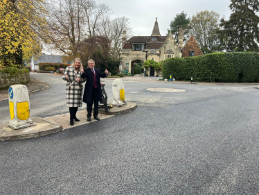 On the 11th Day of Christmas Mims Davies MP and Cllr Roy Galley celebrate fixing worst road in UK