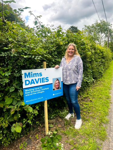 Mims Davies' Posters around East Grinstead, Uckfield and the villages