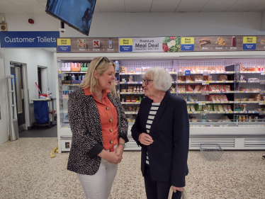 Mims Davies MP in Tesco Uckfield for Supermarket Surgery