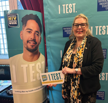 Mims Davies MP raises awareness of National HIV Week joining HIV Testing Drop In in Parliament